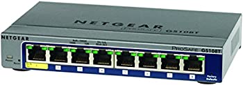 【中古】（非常に良い）NETGEAR レイヤー2スマートスイッチ ギガビット8ポート/VLAN QoS ACL LAG PoE受電/外部電源/マグネット