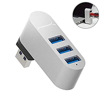 【中古】Sabrent ミニ3ポートUSB 3.0／プレミアム・アルミニウム[90°/180°回転式] (HB-R3MC)