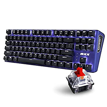 【中古】Rantopad MXX Mechanical Gaming Keyboard - 87 Keys White Backlit  Red Switches  Blue Aluminum Cover  N-Key Rollover by Rantopad キーボード-パソコン・周辺機器-マウス・キーボード・入力機器