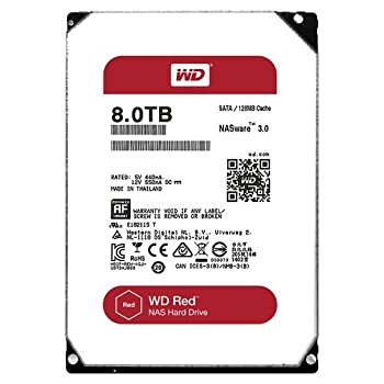 【中古】（人並み外れたに好いたらしい）WD HDD 内蔵固定ディスク 3.5in 8結核症 WD Red NAS用 WD80EFZX 5400rpm
