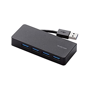 【中古】（非常に良い）エレコム USB3.0 ハブ 4ポート バスパワー ブラック U3H-K417BBK