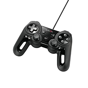 【中古】エレコム USB ゲームパッド 13ボタン Xinput 振動 連射 高耐久 ブラック JC-U4013SBK
