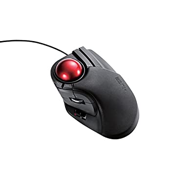 【中古】（非常に良い）エレコム トラックボールマウス 有線 大玉 8ボタン チルト機能 ブラック M-HT1URBK