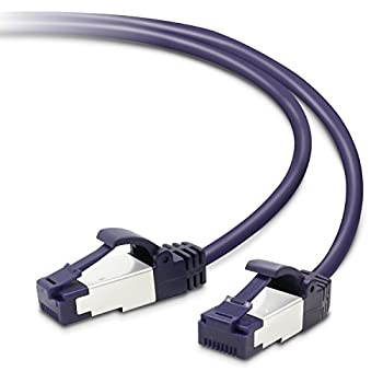 【中古】（非常に良い）エレコム LANケーブル CAT8 1m ツメが折れない スリム ブルーメタリック LD-OCTST/BM10