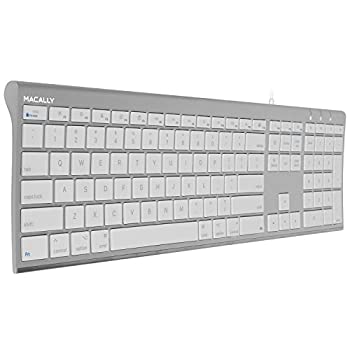 【中古】（非常に良い）MacallyR Mac用 静音性に優れたシザースイッチ（パンタグラフ）110キー採用 スリム英語USBアルミ 有線キーボード iMac Pro iMac MacBook Pro Mac