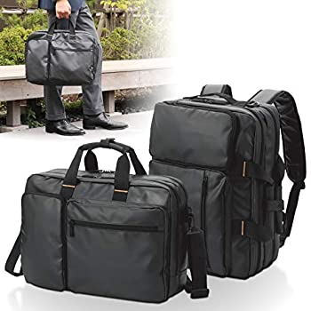 【中古】エレコム ビジネスバッグ 3WAY(リュック・手提げ・ショルダー) 二気室 15.6inchPC対応 撥水 キャリーホルダー付 ブラック BM-F04XBK｜GoodLifeStore