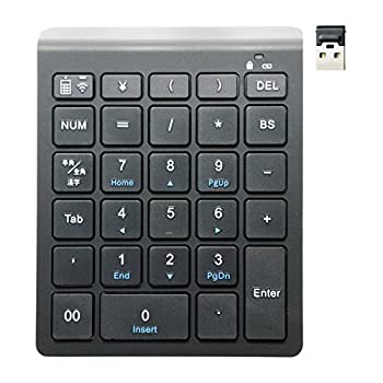 【中古】（非常に良い）ミヨシ MCO Windows用 ワイヤレステンキー 2.4GHz接続 5列・28キー アイソレーション式 ブラック TEN24G01/BK