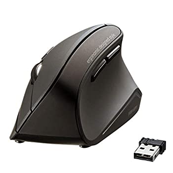 【中古】サンワサプライ 静音ワイヤレスエルゴノミクスマウス 腱鞘炎防止 ブルーLED 5ボタン 大型 MA-ERGW10N