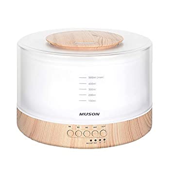 【中古】（人並み外れたに好いたらしい）【1台4役】MUSON(ムソン) アロマディフューザー 超音波式 加湿器 超静音 500ml大収容能力 タイマー 空焚き押しとどめる 癒し快い音内蔵 安眠グッズ ナイ取り組み
