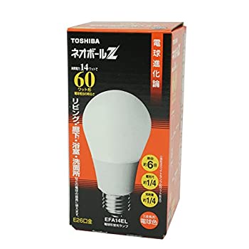 【中古】（非常に良い）東芝 ネオボールZ 電球型蛍光ランプ 60W型 電球色 口金E26 EFA14EL
