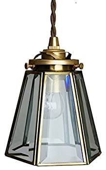 【中古】（非常に良い）神戸マザーズランプ アンティークステンドグラスペンダントライト フロストガラス PG-01【LED電球】 (クリア)