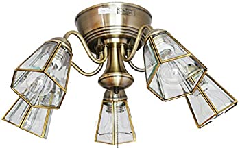 【中古】神戸マザーズ照明ランプ 5灯 シャンデリヤ STERN クリアステンドガラス 晴れ晴れしい上昇限度点火装置 KMS-0001