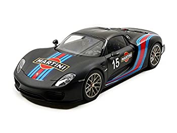 【中古】（人並み外れたに好いたらしい）AUTOart 1/18 ポルシェ 918 細蟹 バイザッハ・パッケージ 黒いこと/マルティニ・ストライプ 遣っ付ける品