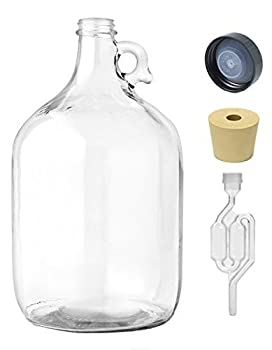【中古】Home Brew Ohio One Gallon Glass Jug With Twin Bubble Airlock Polyseal Lid 6 Drilled Stopper|GoodLifeStore