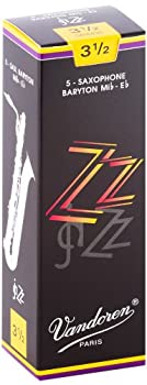 【中古】（非常に良い）バンドーレン バリトンサクソフォンリード ズィーズィー(ZZ) 硬さ:3-1/2 (5枚入)