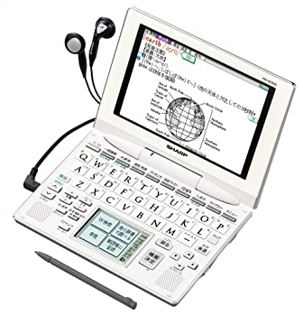 【中古】（非常に良い）シャープ Brain 手書きパッド搭載カラー液晶電子辞書 PW-AC830-W 40コンテンツ収録 5型高精細HVGAカラー液晶搭載 コンテンツダウンロード機能搭