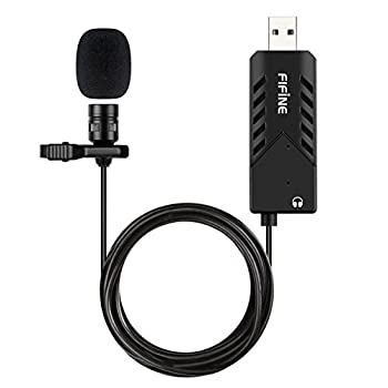 【中古】FifineクリップオンCardioid CondenserコンピュータMic Plug and Play USBマイク ブラック ABCD170022