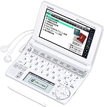【中古】（非常に良い）CASIO Ex-word 電子辞書 XD-A3800WE ホワイト 中学生学習モデル ツインタッチパネル 音声対応 130コンテンツ 日本文学300作品/世界文学100作品収