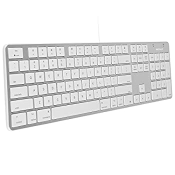 【中古】（非常に良い）MacallyR Mac用 静音性に優れたシザースイッチ（パンタグラフ)の 104薄型キー スリム英語 USBアルミ有線キーボード iMac Pro iMac MacBook Pro M