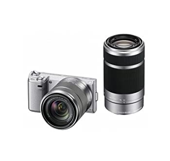 【中古】（人並み外れたに好いたらしい）アルファ ソニー デジタル一眼写真機 α NEX-5N 上半身 しろがね色