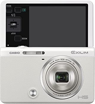 【中古】（非常に良い）CASIO デジタルカメラ EXILIM EX-ZR50WE 1610万画素 自分撮りチルト液晶 メイクアップトリプルショット ホワイト