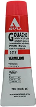 【中古】(未使用品)ホルベイン アクリリックガッシュ(アクリラガッシュ) バーミリオン D012 20ml(6号) 007012