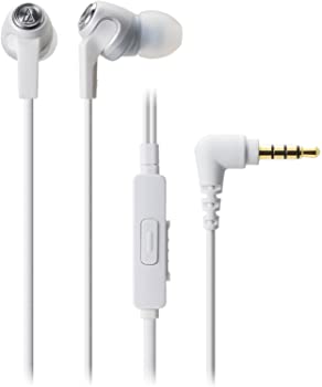 【中古】audio-technica カナル型イヤホン スマートフォン用 ホワイト ATH-CK323iS WH
