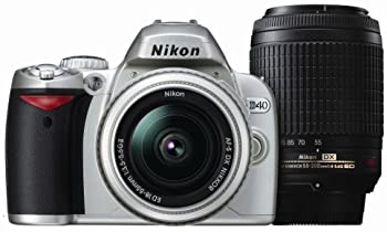 【中古】Nikon デジタル一眼二眼レフ写真機 D40 ダブルズームキットII しろがね色 D40SWZII