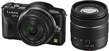 【中古】（非常に良い）パナソニック ミラーレス一眼カメラ LUMIX GF3 ダブルレンズキット エスプリブラック DMC-GF3W-K
