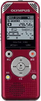 【中古】（人並み外れたに好いたらしい）OLYMPUS 集積回路リコーダー VoiceTrek 4GB 直線的PCM相応う FMラジオ受信機付 RED 赤いこと V-802