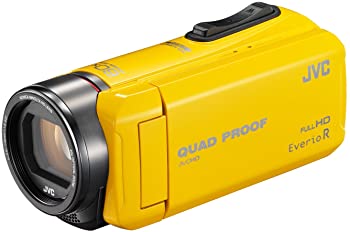 【中古】（非常に良い）JVC ビデオカメラ Everio R 防水5m 防塵仕様 耐低温 耐衝撃 内蔵メモリー32GB イエロー GZ-R400-Y