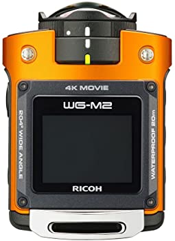 【中古】（非常に良い）RICOH 防水アクションカメラ WG-M2 オレンジ 4K動画 超広角204度 ハウジング不要 防水20m 耐衝撃2m 03801
