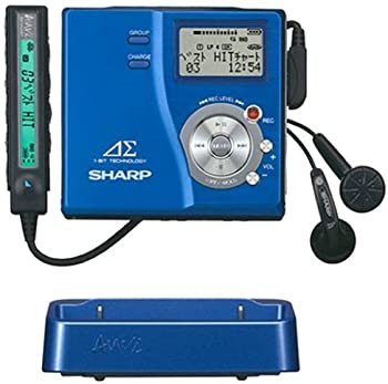 【中古】（非常に良い）シャープ ポータブルMDレコーダー ブルー アウヴィ MD-DR77-A