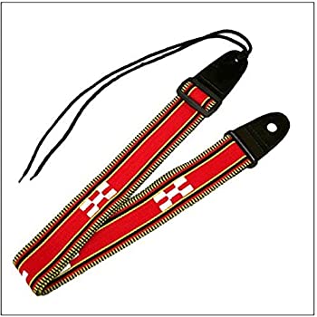 【中古】（非常に良い）三線ストラップ 八重山ミンサー柄（赤）