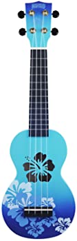 【中古】MAHALO ソプラノ UKULELE デザイナーシリーズ ハイビスカス MD1 HB ブルー バースト