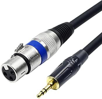 【中古】Tisino Miniジャック3.5?MM 1?/ 8? TRSステレオオスをXLRメスマイクケーブル 10 Feet ブラック｜GoodLifeStore