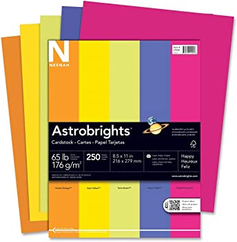 【中古】(非常に良い)Astrobrights Colored Card Stock, 65 lbs., 8-1/2 x 11, Assorted, 250 Sheets (並行輸入品)|GoodLifeStore