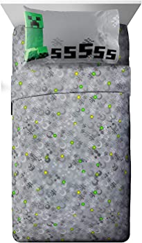 【中古】(非常に良い)Mojang Minecraft Spawn Twin Sheet Set|GoodLifeStore