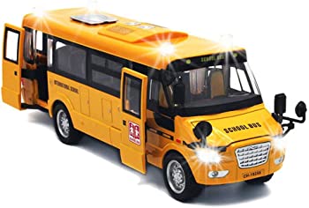 【中古】(非常に良い)9インチ プルバック スクールバス ライトアップ&サウンド ダイカストメタル トイカー|GoodLifeStore