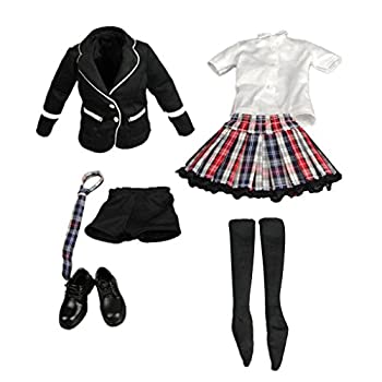 【中古】（非常に良い）【ノーブランド品】1/6スケール　女性　服　黒い　制服