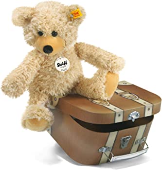 【中古】Steiff(シュタイフ)製Charly Dangling Teddy in Suitcase (チャーリー ・ダングリング・テディベア・スーツケース)30cm(タン)|GoodLifeStore