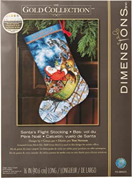 【中古】（非常に良い）Gold Collection Santa's Flight Stocking Counted Cross Stitch-16