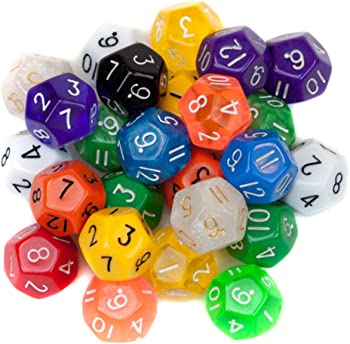 【中古】（非常に良い）25 Pack of Random D12 Polyhedral Dice in Multiple Colors by Wiz Dice