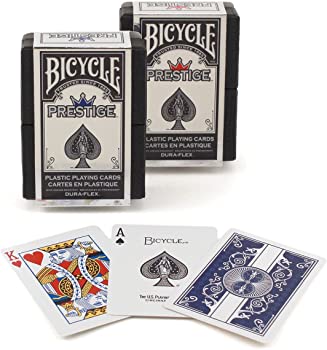 【中古】（非常に良い）自転車プレステージのDura-flexのプラスチックカード - 2つのデッキ1レッド1ブルー Bicycle Prestige Dura-flex Plastic Cards - 2 Decks 1 Red