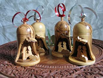 【中古】4 Olive Wood Bell Christmas Ornaments From Bethlehem by Holy Land Imports [並行輸入品]｜GoodLifeStore