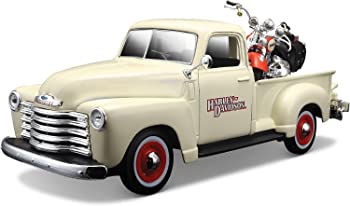 【中古】1/24　ハーレー・ダビッドソン 2001 FLSTS Heritage Springer＆1950 Chevy 3100　平行輸入