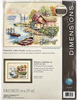 【中古】（非常に良い）Peaceful Lake House Counted Cross Stitch Kit-14\