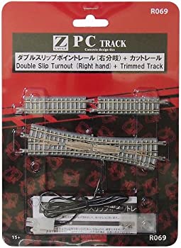 【中古】ロクハン Zゲージ R069 ダブルスリップポイントレール (右分岐) +カットレール｜GoodLifeStore