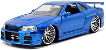 【中古】Jada Fast & Furious 1/24スケール 日産 GT-R R34 ダイキャストカー ブルー [並行輸入]