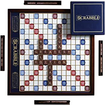 【中古】（人並み外れたに好いたらしい）[ウィニングソリューション]Winning Solutions Scrabble Deluxe Wooden Edition with Rotating Game Board WS20810 [並行輸入品]